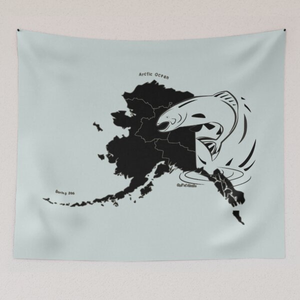 Item preview, Alaska State Salmon Scene Shirt designed and sold by Ornuma.