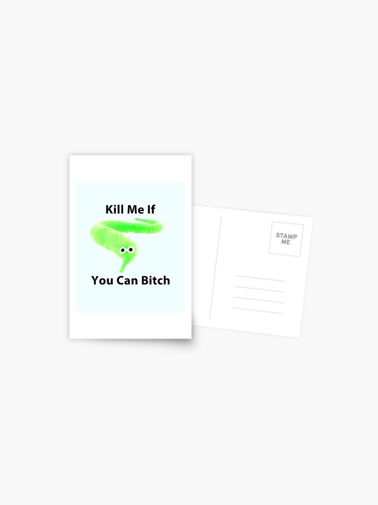 Kill Me If You Can Bitch Worm On A String Postcard By Dreamskytees Redbubble