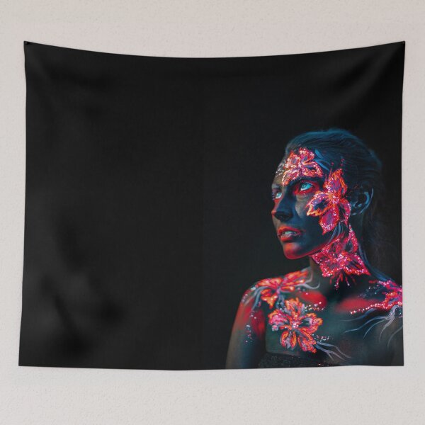 Item preview, Beautiful flowers uv light young girl face body designed and sold by Lefteris Betsis.
