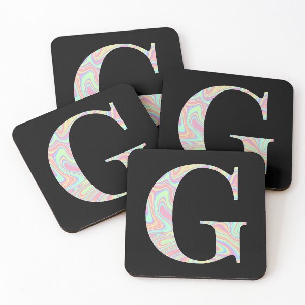 Item preview, Letter G Holographic Liquid Marble Effect Rainbow Alphabet designed and sold by Sour Soul.