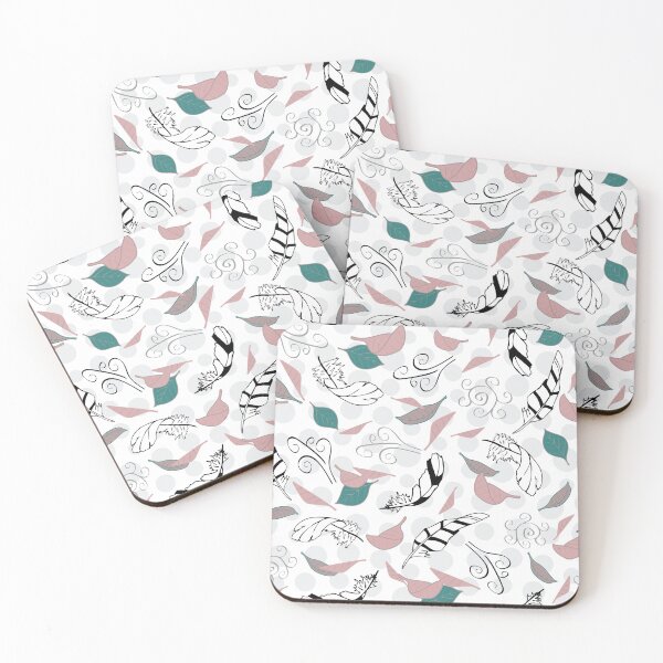 Item preview, Feather Flight Collection II- Floating leaves and feathers with wind swirls designed and sold by CJAura by Claire Jane Johnson.