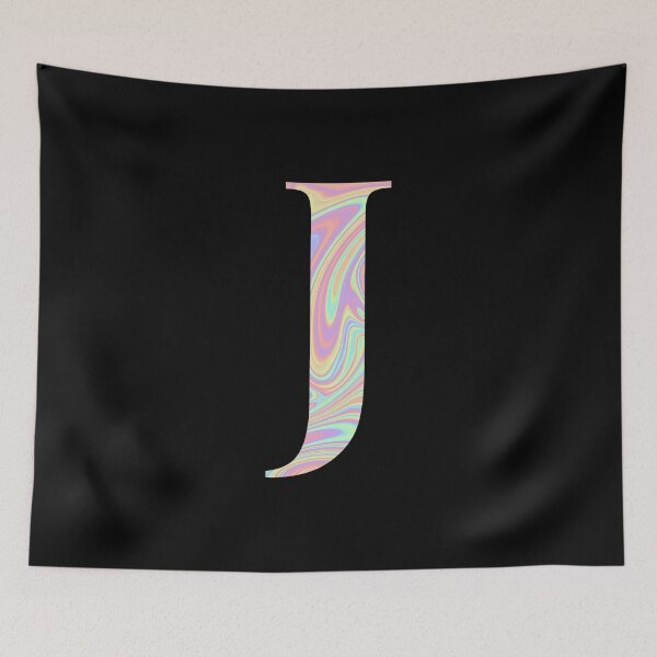 Item preview, Letter J Holographic Liquid Marble Effect Rainbow Alphabet designed and sold by Sour Soul.