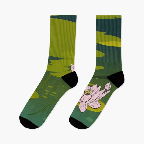 Item preview, Water lilies and lily pads floating in a pond designed and sold by mashmosh.