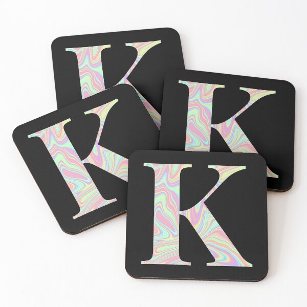Item preview, Letter K Holographic Liquid Marble Effect Rainbow Alphabet designed and sold by Sour Soul.