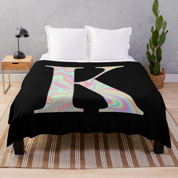 Item preview, Letter K Holographic Liquid Marble Effect Rainbow Alphabet designed and sold by Sour Soul.