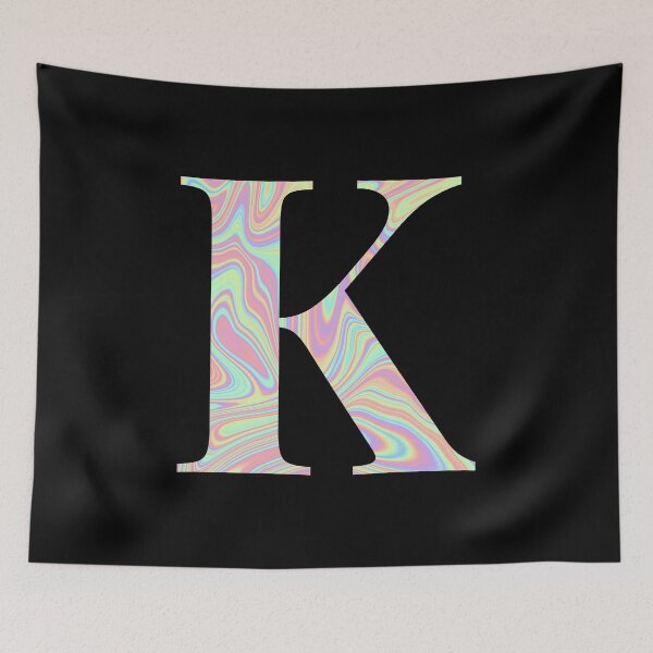 Item preview, Letter K Holographic Liquid Marble Effect Rainbow Alphabet designed and sold by Sour Soul.
