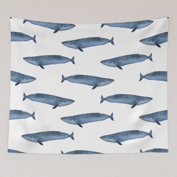 Item preview, Blue whale pattern watercolor  designed and sold by Oksana Tarasova.