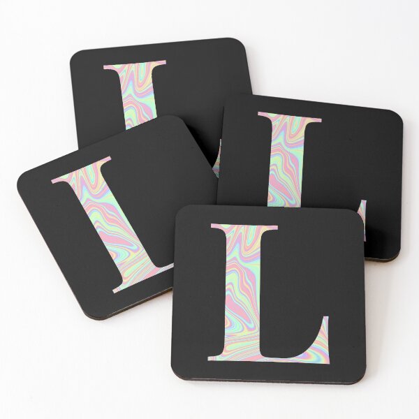 Item preview, Letter L Holographic Liquid Marble Effect Rainbow Alphabet designed and sold by Sour Soul.