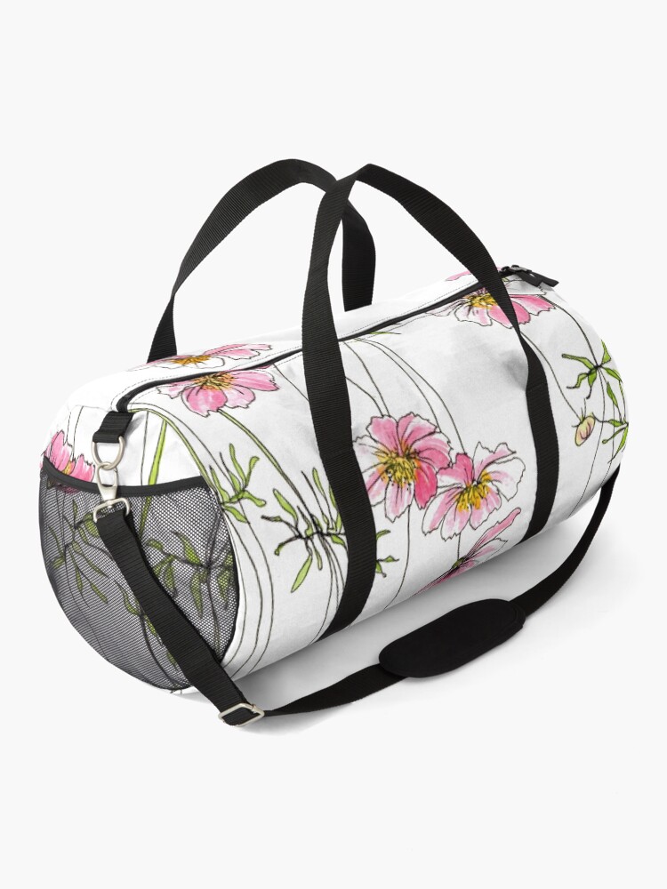 Alternate view of Pink Cosmos Flowers Duffle Bag