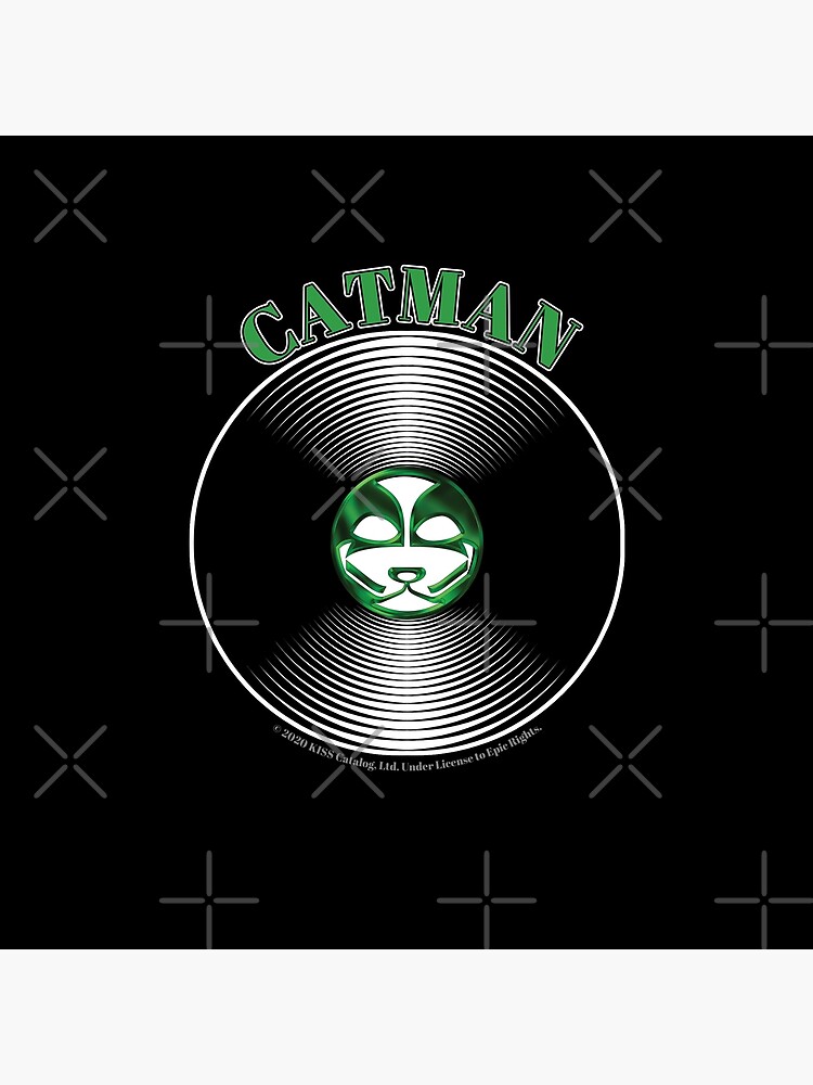 Green Catman Artwork in Center of Vinyl Record - Kiss by StuartJones951
