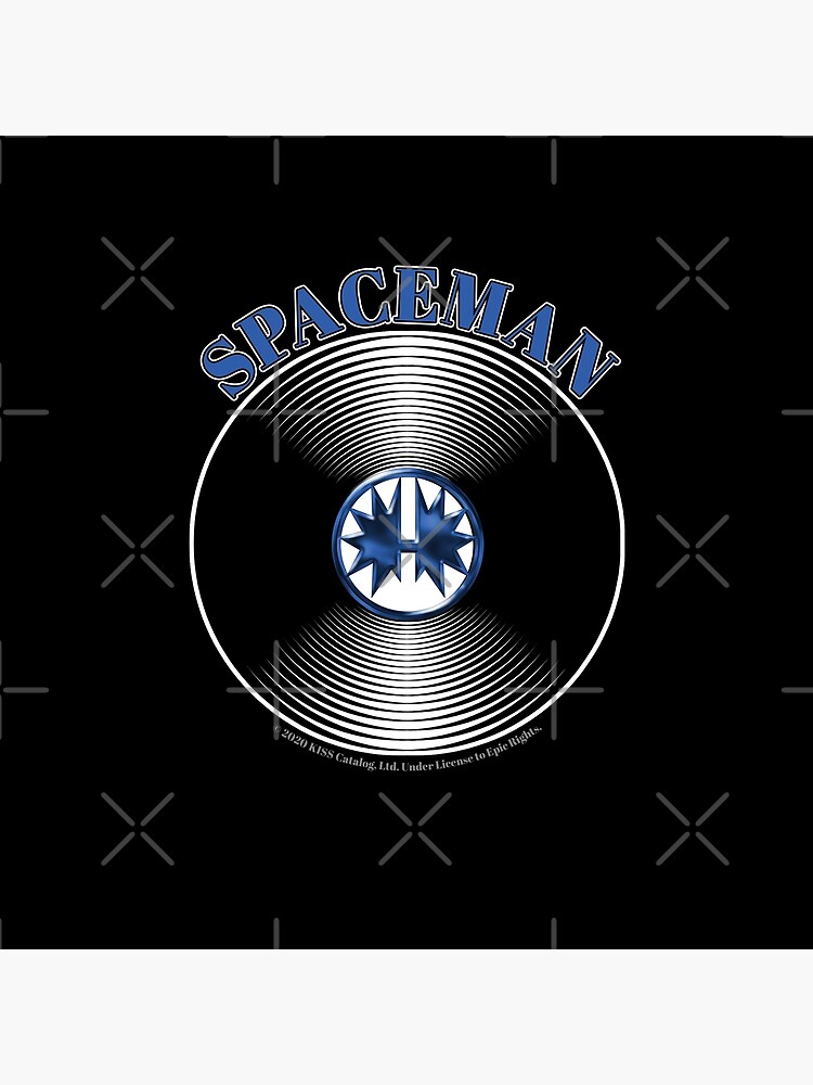 Blue Spaceman Artwork in Center of Vinyl Record - Kiss by StuartJones951