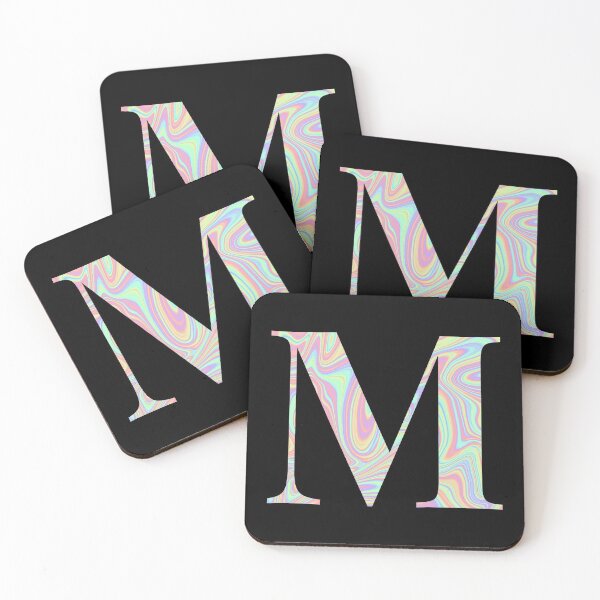 Item preview, Letter M Holographic Liquid Marble Effect Rainbow Alphabet designed and sold by Sour Soul.
