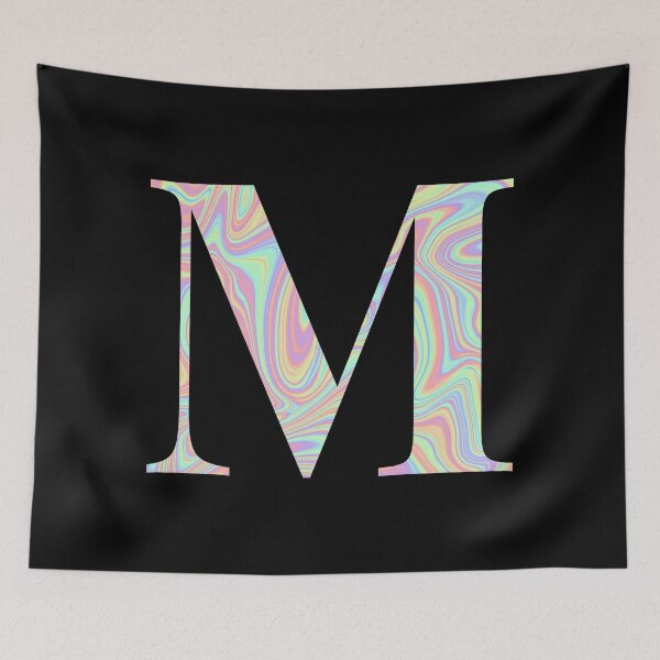 Item preview, Letter M Holographic Liquid Marble Effect Rainbow Alphabet designed and sold by Sour Soul.