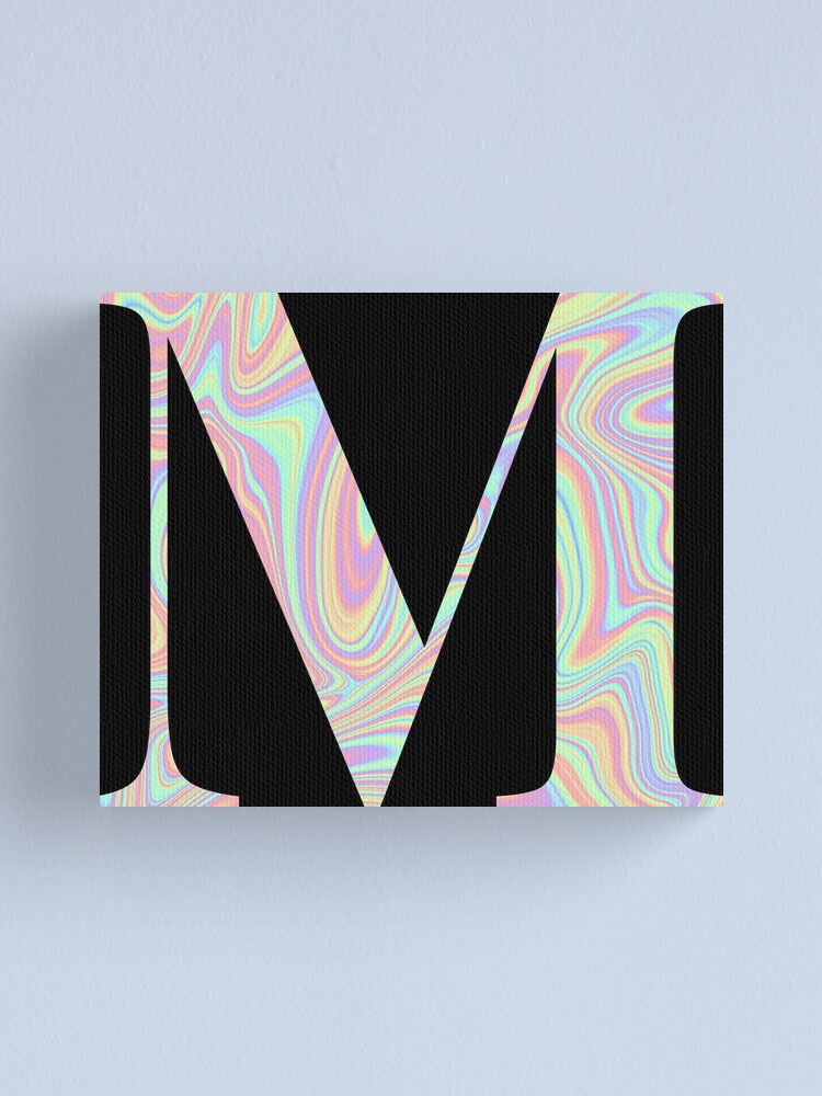 letter-m-holographic-liquid-marble-effect-rainbow-alphabet-canvas