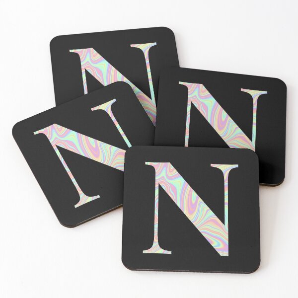 Item preview, Letter N Holographic Liquid Marble Effect Rainbow Alphabet designed and sold by Sour Soul.