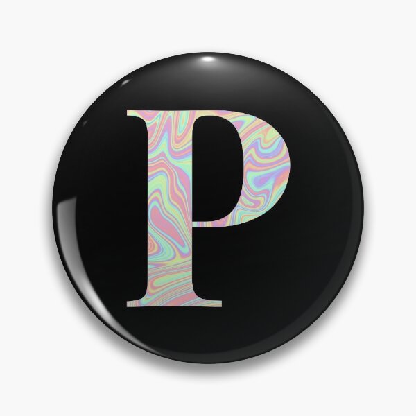 Item preview, Letter P Holographic Liquid Marble Effect Rainbow Alphabet designed and sold by Sour Soul.