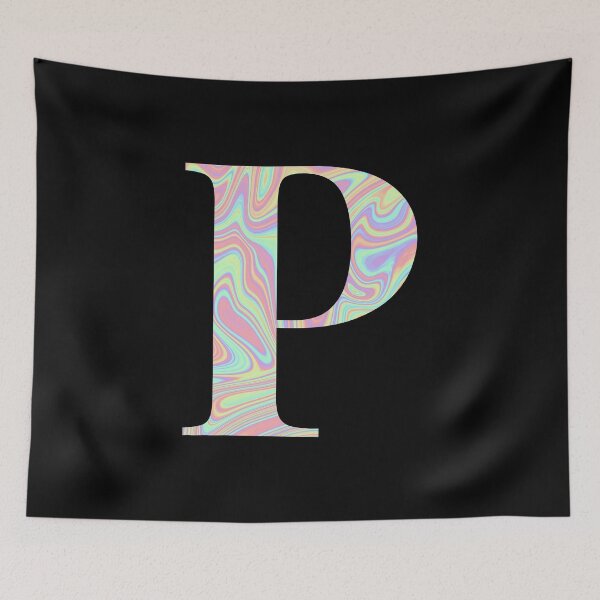 Item preview, Letter P Holographic Liquid Marble Effect Rainbow Alphabet designed and sold by Sour Soul.
