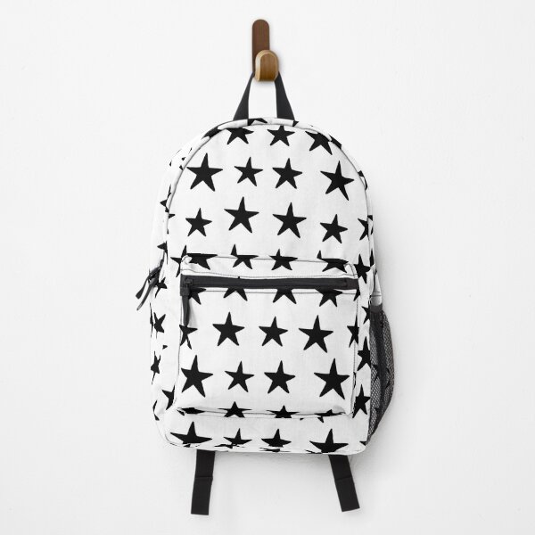 Black backpack clearance with white stars