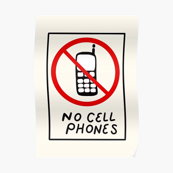 Luke’s No Cell Phones Pattern Coffee Diner Pack Poster