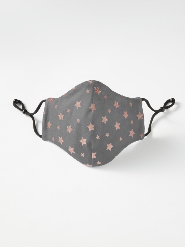 Alternate view of rose gold Christmas stars geometric pattern cement Mask