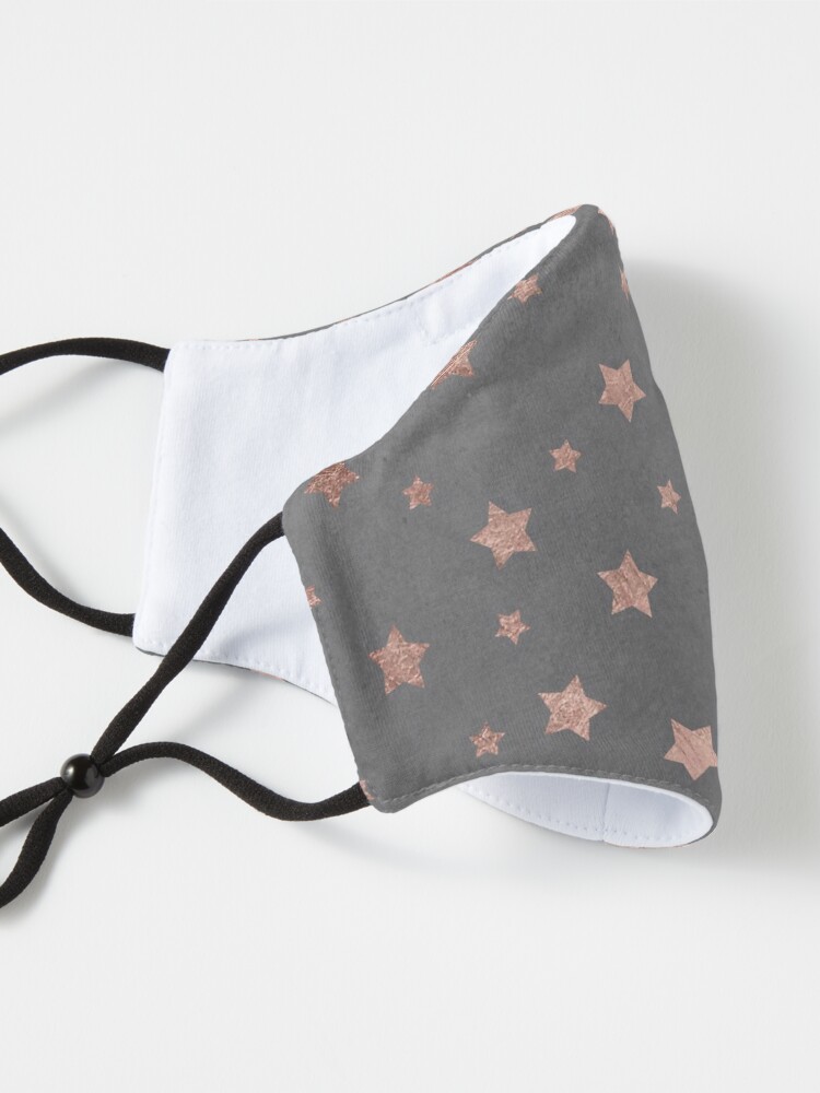 Alternate view of rose gold Christmas stars geometric pattern cement Mask