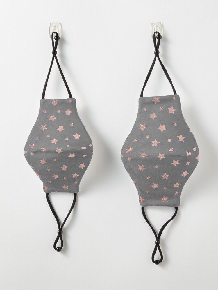 Alternate view of rose gold Christmas stars geometric pattern cement Mask