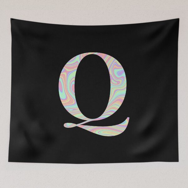 Item preview, Letter Q Holographic Liquid Marble Effect Rainbow Alphabet designed and sold by Sour Soul.