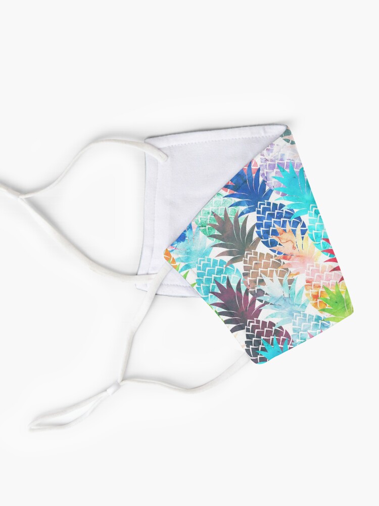Alternate view of Hawaiian Pineapple Pattern Tropical Watercolor Mask
