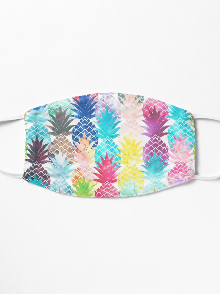 Alternate view of Hawaiian Pineapple Pattern Tropical Watercolor Mask