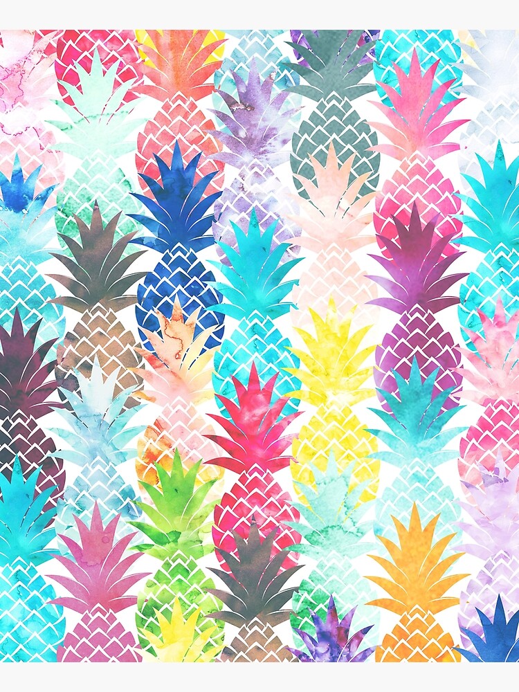 Disover Hawaiian Pineapple Pattern Tropical Watercolor Kitchen Apron