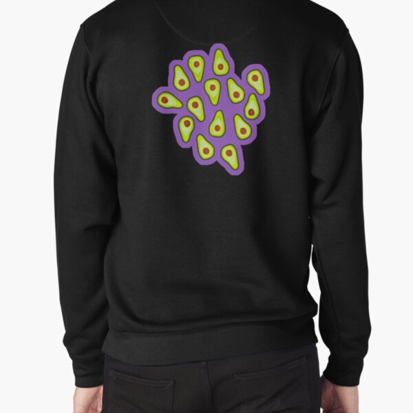 Avocado Pattern on Purple Pullover Sweatshirt
