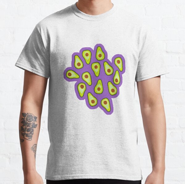 Avocado Pattern on Purple Classic T-Shirt