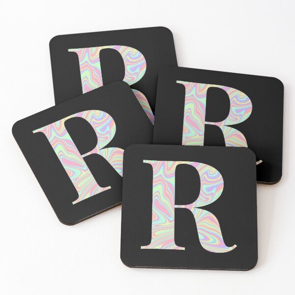 Item preview, Letter R Holographic Liquid Marble Effect Rainbow Alphabet designed and sold by Sour Soul.