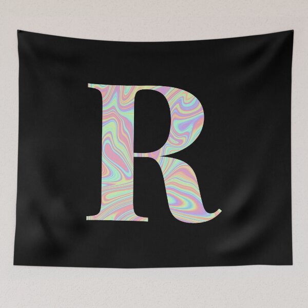 Item preview, Letter R Holographic Liquid Marble Effect Rainbow Alphabet designed and sold by Sour Soul.