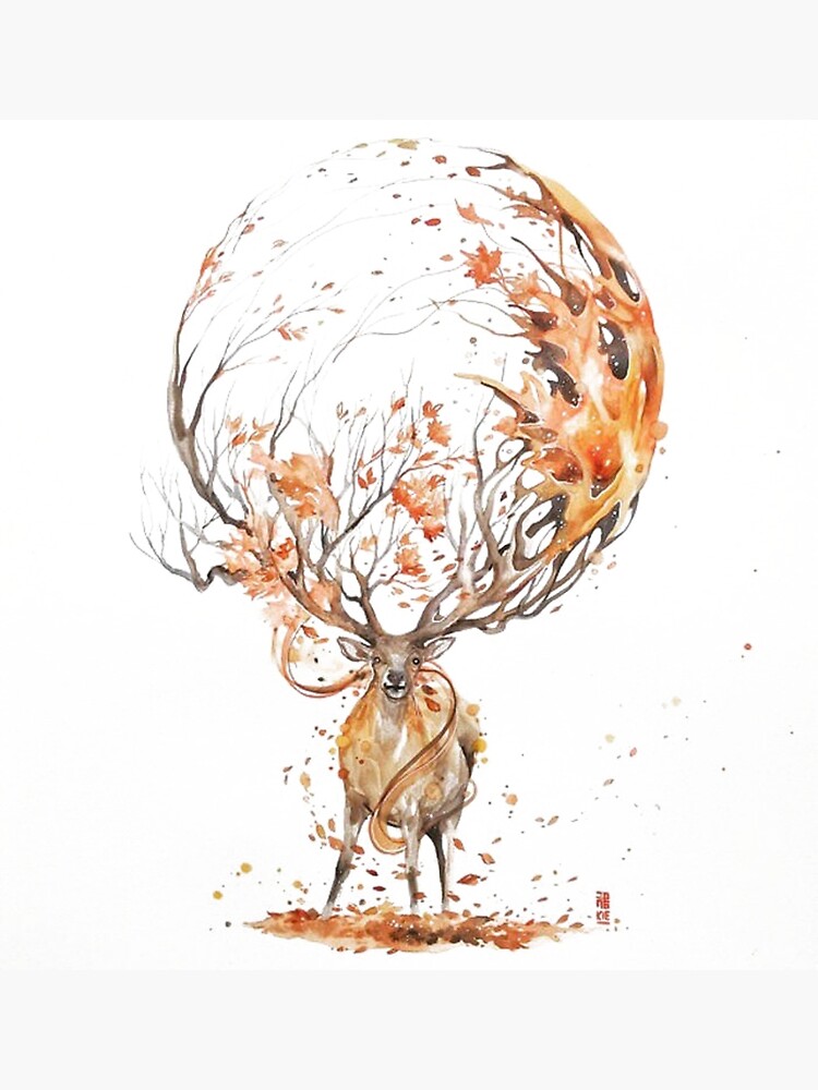 The Autumn Deer Art Print for Sale by Michael Banks