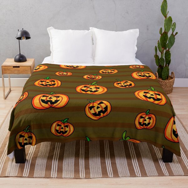 Item preview, Jack o Lanterns Halloween Pumpkin Stripy Pattern  designed and sold by Harriet Linton.