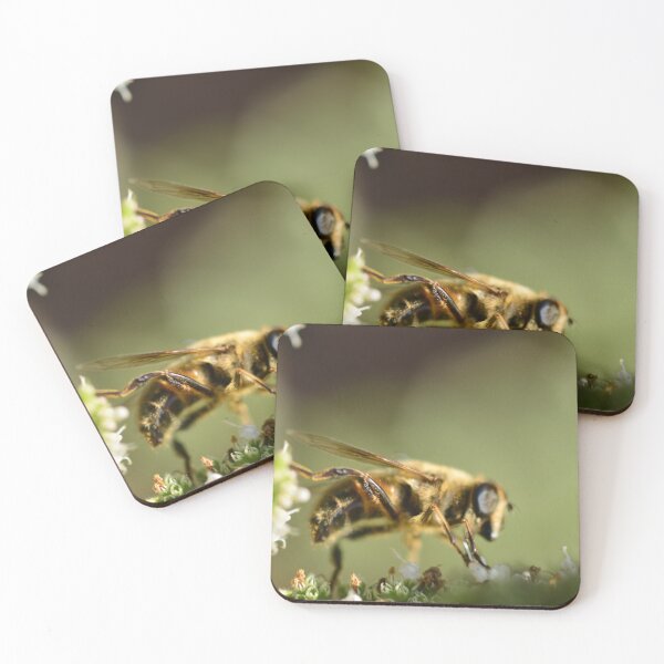 Item preview, Bee at work on mint flowers designed and sold by wineandwords.
