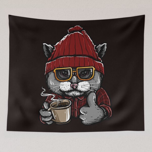 Item preview, Cat drinking morning coffee designed and sold by kalud-zoldyck.
