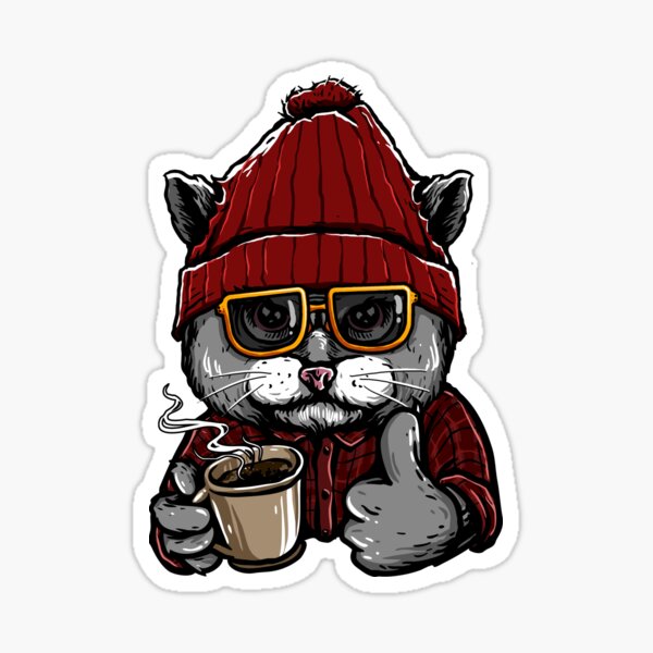 Item preview, Cat drinking morning coffee designed and sold by kalud-zoldyck.