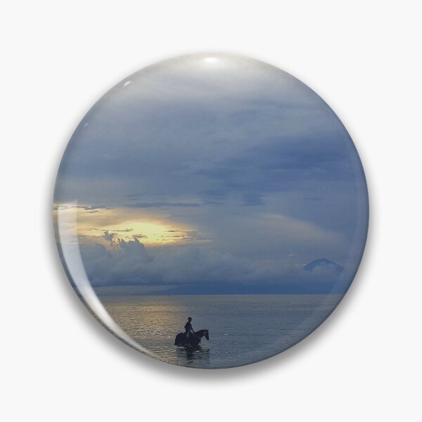 HORSE AND WOMAN AT BEACH Pin