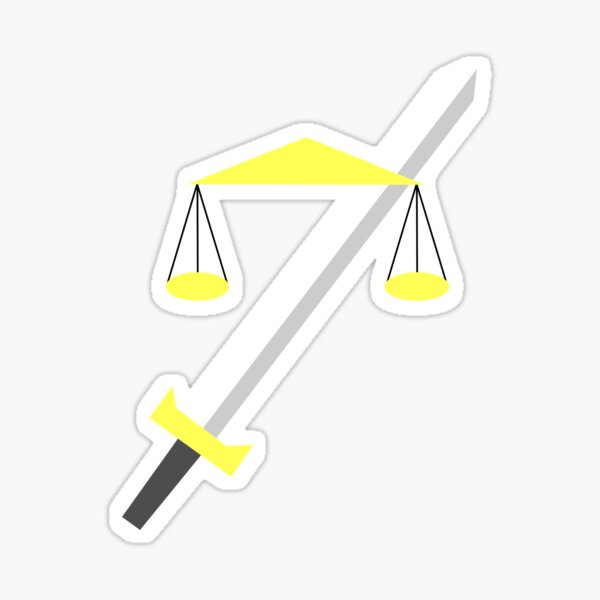 TempleOS HD minimalist logo libra and sword Sticker