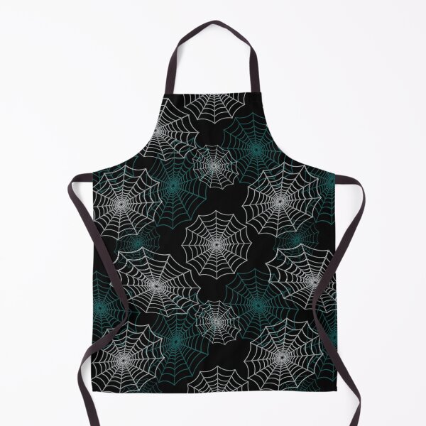 Item preview, Aqua Blue and White Spider Web Cobweb Silk Halloween Pattern on Dark Black designed and sold by Creepyhollow.