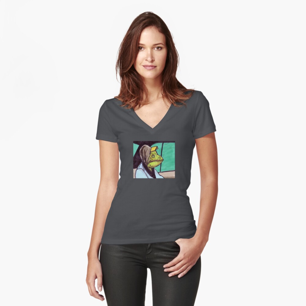 Item preview, Fitted V-Neck T-Shirt designed and sold by thedrumstick.