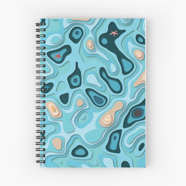 Aperçu de l'œuvre Conception de papier découpé avec océan bleu, tortue de mer créée et vendue par ShopThousand.