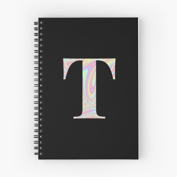 Artikelvorschau, Buchstabe T, holografischer flüssiger Marmoreffekt, Regenbogenalphabet entworfen und verkauft von Sour Soul.