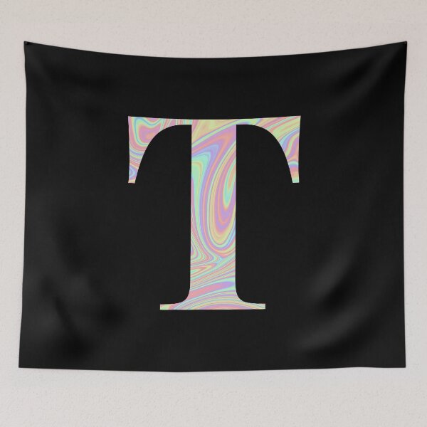 Item preview, Letter T Holographic Liquid Marble Effect Rainbow Alphabet designed and sold by Sour Soul.