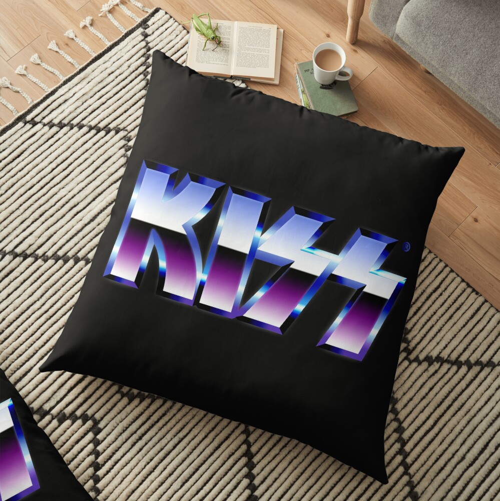 Kiss Logo Chrome Floor Pillow