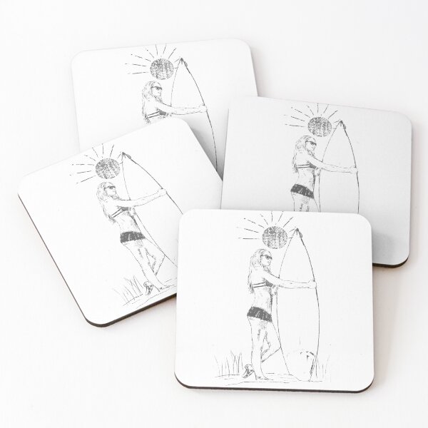 Item preview, Wave Surfing Girl Sketch designed and sold by design4tees.
