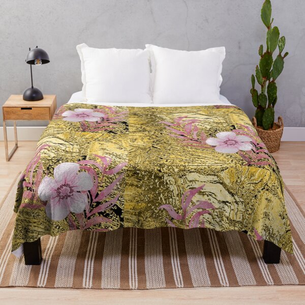 Item preview, Pink flower in melted gold designed and sold by ankka.