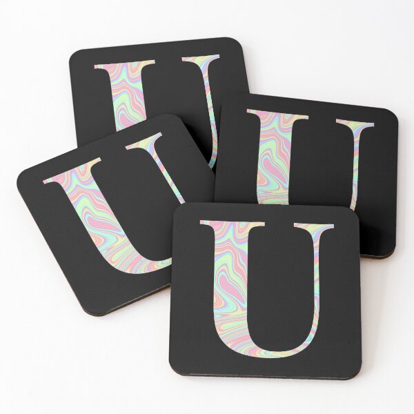 Artikelvorschau, Buchstabe U Holographic Liquid Marble Effect Regenbogen Alphabet entworfen und verkauft von Sour Soul.